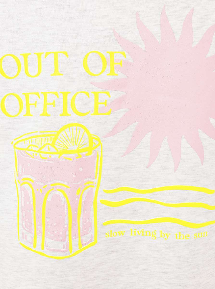 💕 Zwillingsherz Shirt "Out of Office" Baumwolle Hellgrau