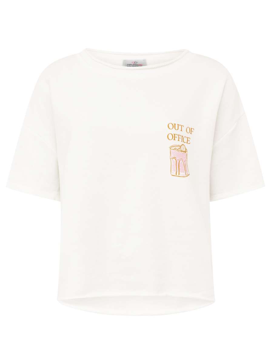 💕 Zwillingsherz Shirt "Out of Office" Baumwolle Weiß