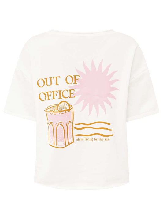 💕 Zwillingsherz Shirt "Out of Office" Baumwolle Weiß