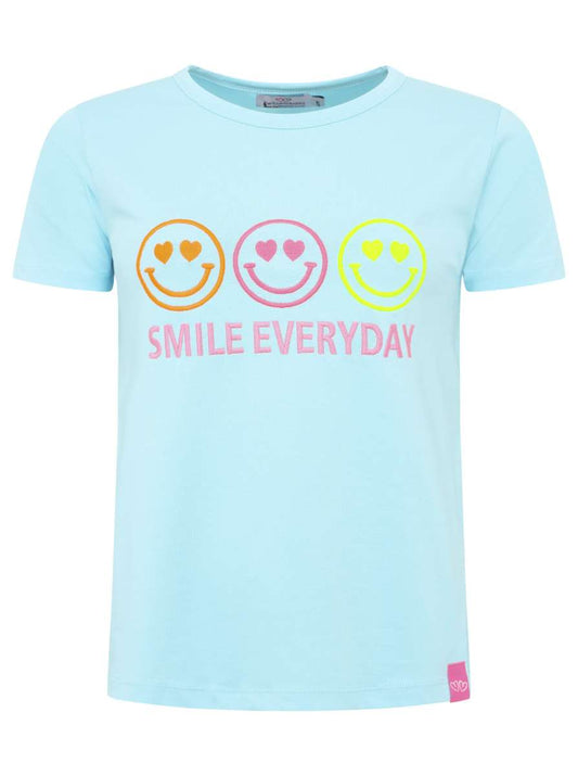 💕 Zwillingsherz Shirt "Smile Everyday" Baumwolle Jersey Türkis