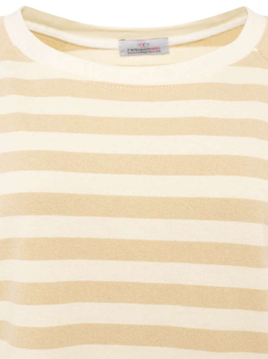 💕 Zwillingsherz Shirt "Streifen & Love" Baumwolle Jersey Beige