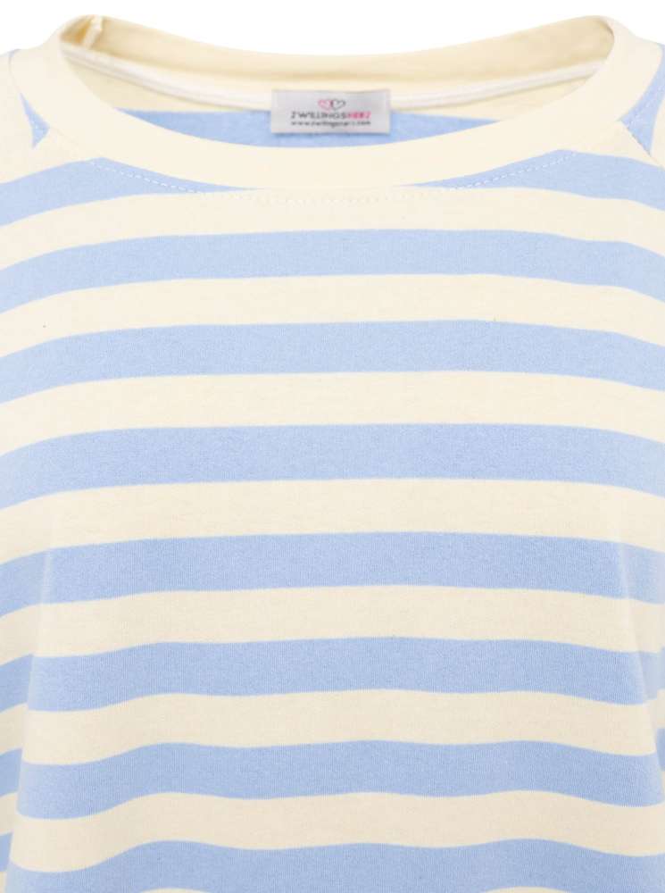 💕 Zwillingsherz Shirt "Streifen & Love" Baumwolle Jersey Hellblau