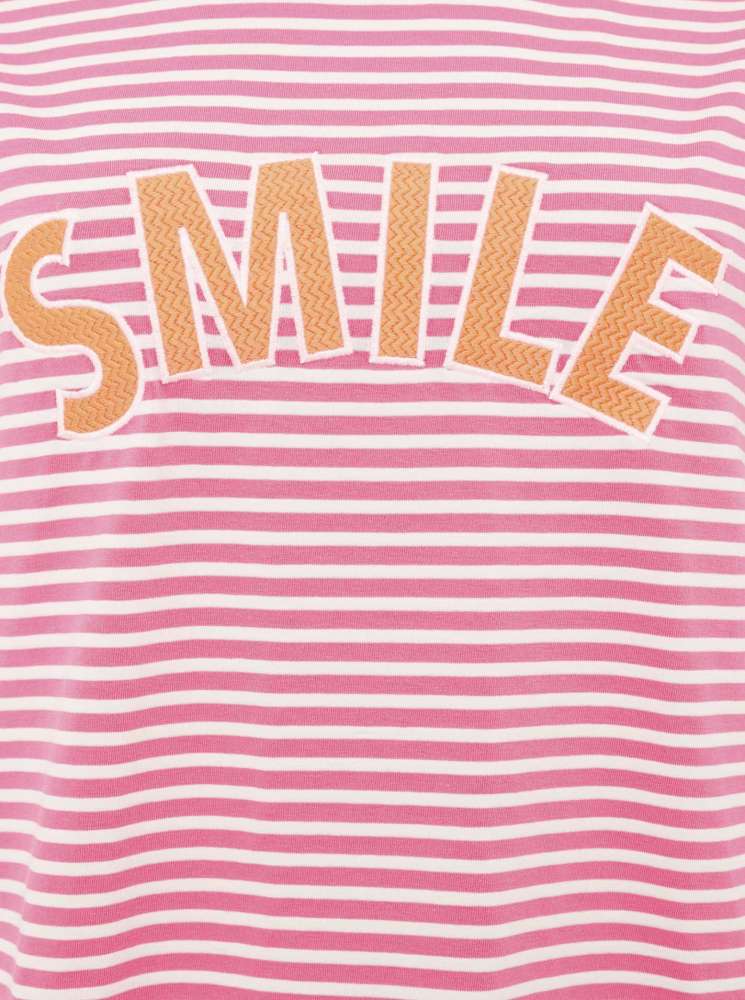 💕 Zwillingsherz Shirt "Streifen & Smile" Baumwolle Jersey Pink