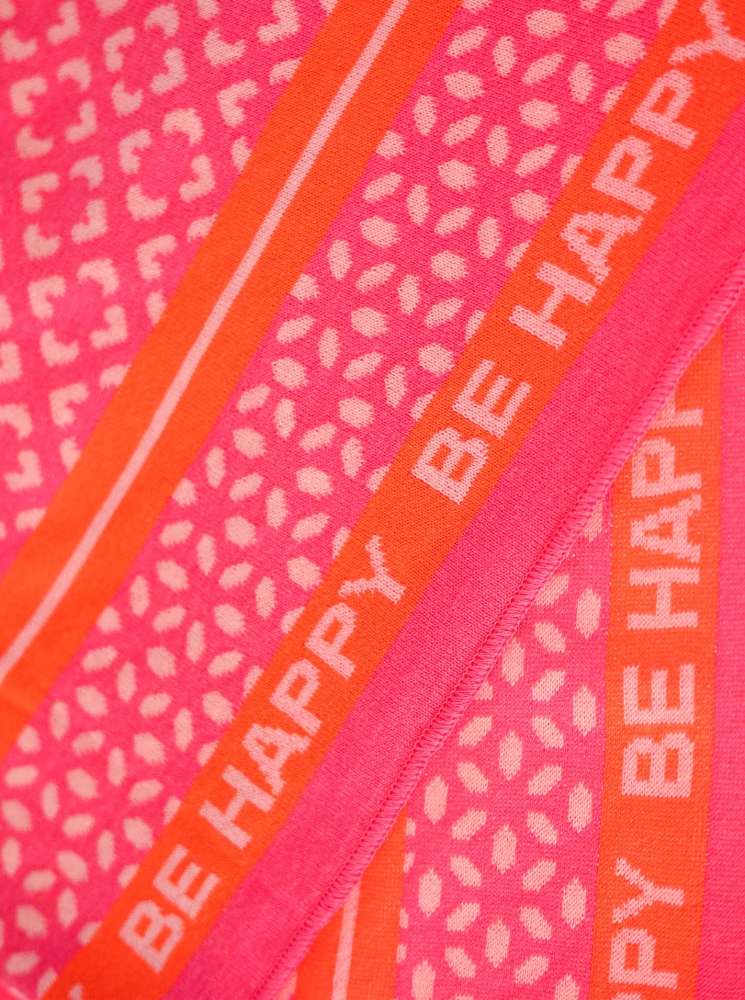 💕 Zwillingsherz Dreieckstuch "Be happy" Baumwolle nachhaltig Pink Orange