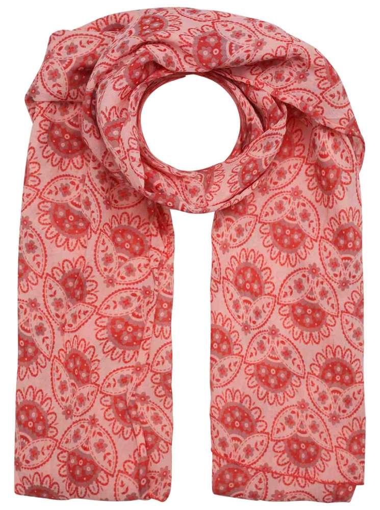 Schal Tuch "Swedish Paisley" Baumwolle Seide Coralle