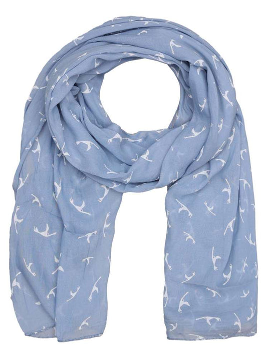 Schal Tuch "Sylt" Baumwolle Seide Jeansblau