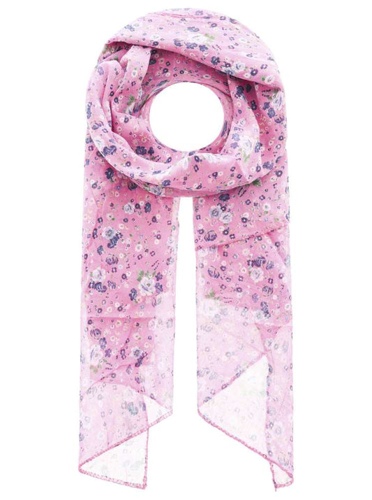 Schal Tuch "Große Blümchen" Baumwolle Seide Pink