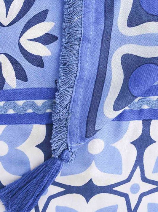 💕 Zwillingsherz Dreieckstuch "Be Happy" Royalblau Viereck Bambus nachhaltig organic