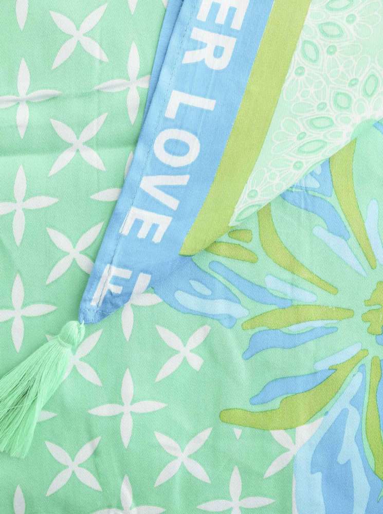 💕 Zwillingsherz Dreieckstuch "Flower Love" Türkis Viereck Bambus nachhaltig organic
