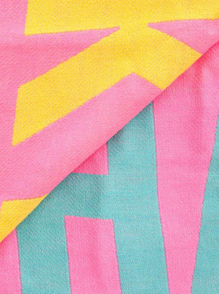 💕 Zwillingsherz Dreieckstuch Viereck "Fun Lucky Happy" Wolle Pink