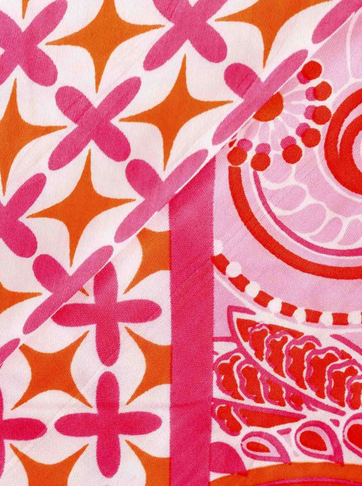 💕 Zwillingsherz Dreieckstuch "Happy Paisley" Rosa Viereck Bambus nachhaltig organic