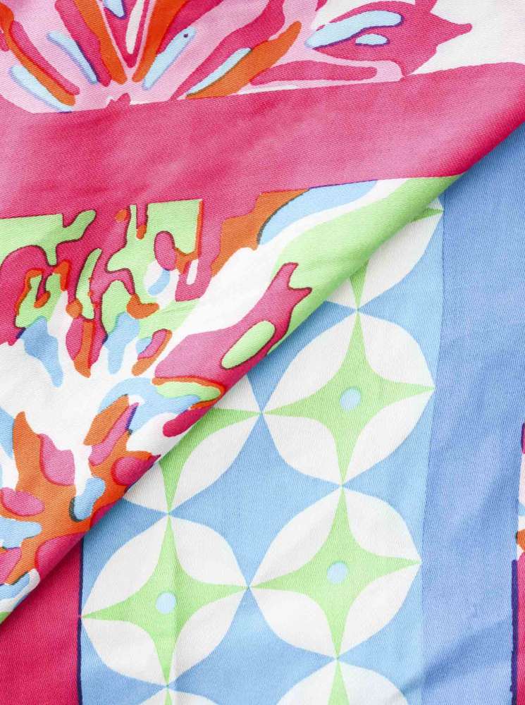 💕 Zwillingsherz Dreieckstuch "Hawaii Blume" Pink Viereck Bambus nachhaltig organic