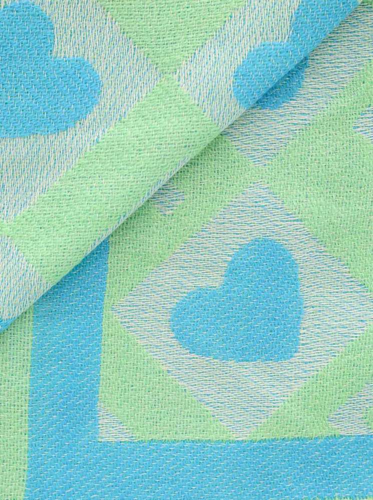 💕 Zwillingsherz Viereckstuch "Liebe" Wolle Mint