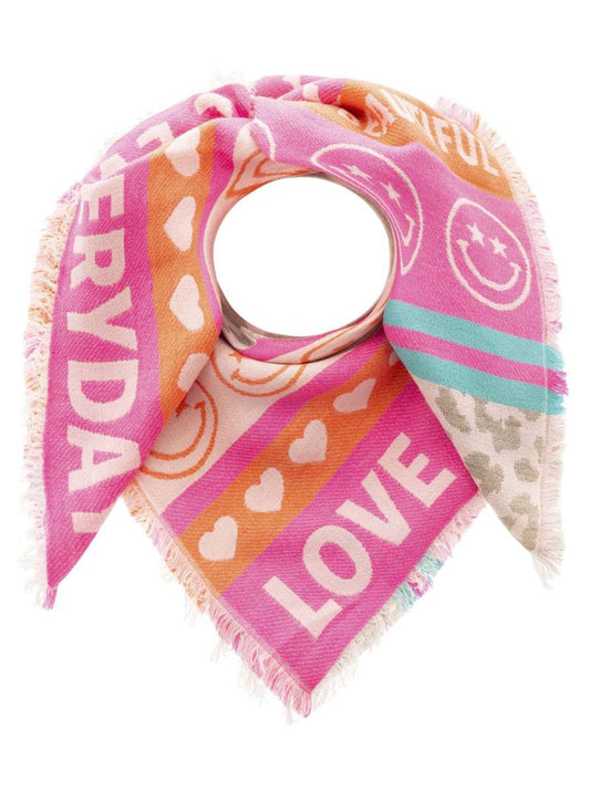 💕 Zwillingsherz Viereckstuch "Love everyday" Wolle Multi