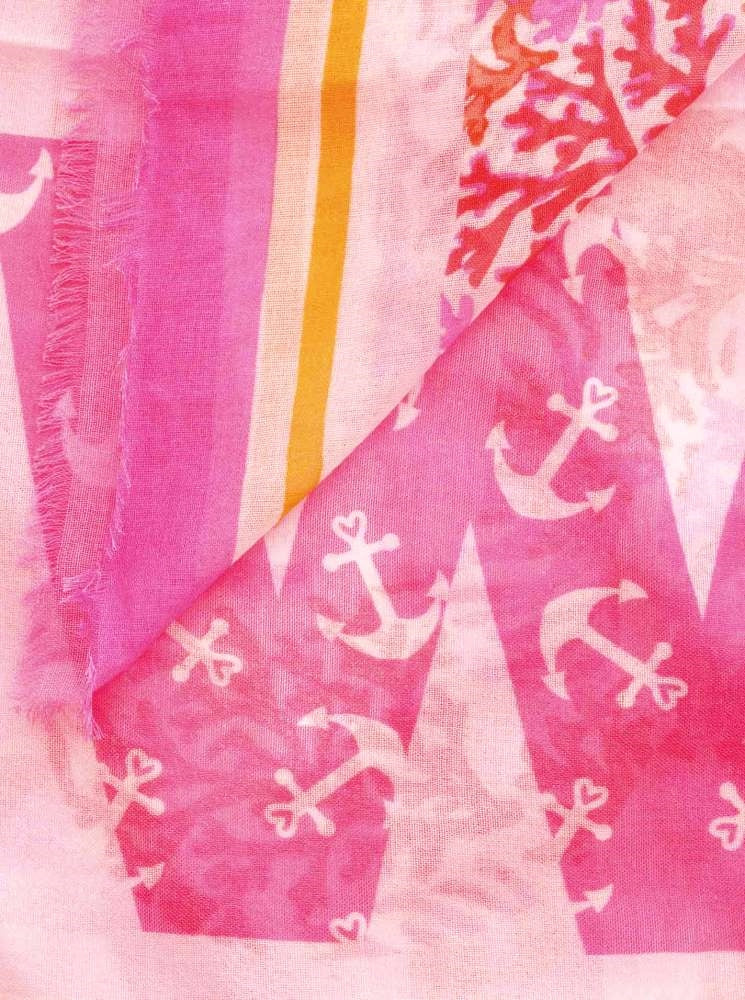 💕 Zwillingsherz Dreieckstuch Viereck "Meer Strand Liebe" Modal Rosa