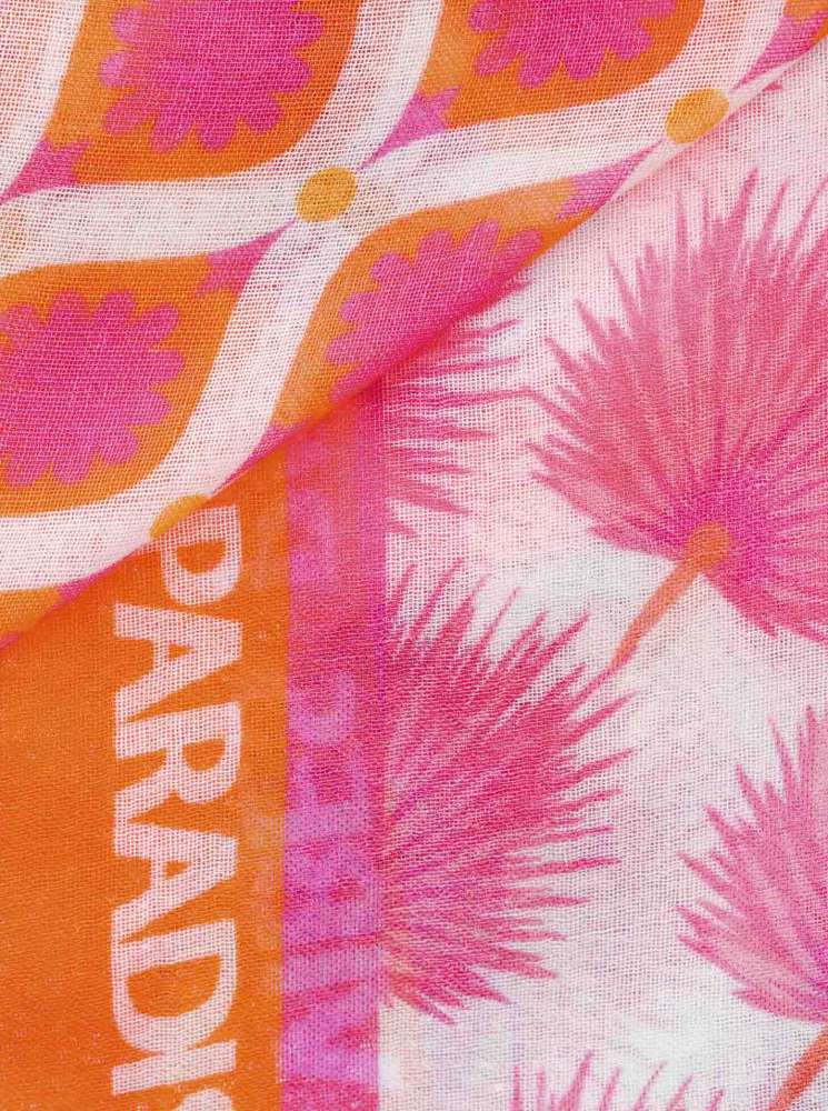 💕 Zwillingsherz Dreieckstuch Viereck "Paradise Vibes" Orange Pink