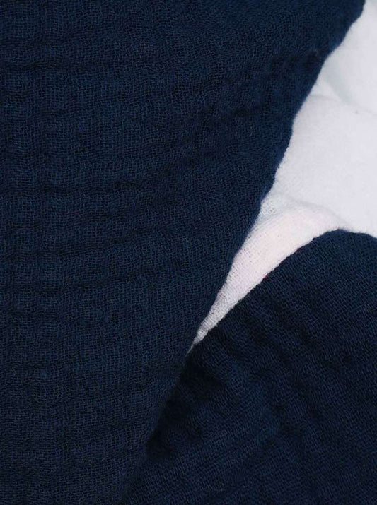 💕 Zwillingsherz Dreieckstuch "Nikita" Musselin Viereck Navy Weiß Hellblau