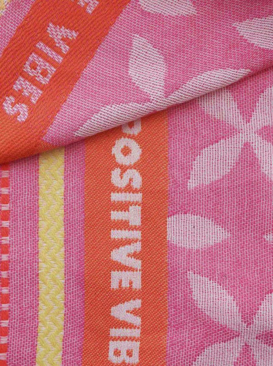 💕 Zwillingsherz Dreieckstuch Viereck "Neon Kante Positive Vibes Blüte" Pink Orange