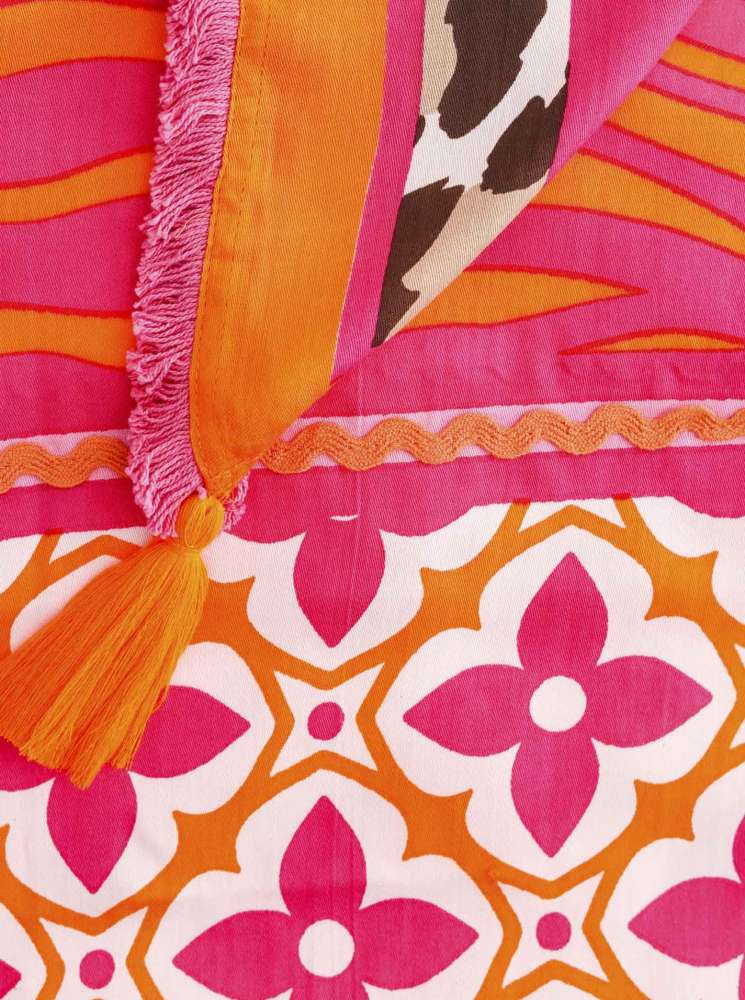 💕 Zwillingsherz Dreieckstuch "Stay Wild" Pink Viereck Bambus nachhaltig organic