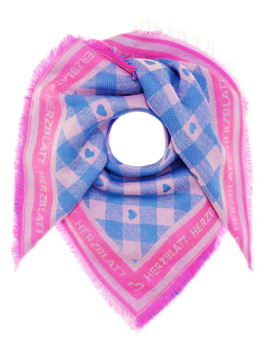 💕 Zwillingsherz Dreieckstuch Viereck "Tilia" Blau Pink