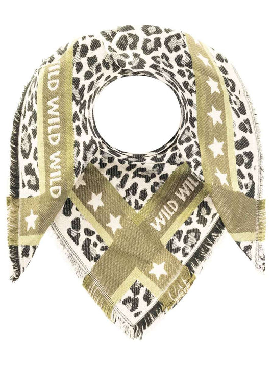 💕 Zwillingsherz Viereckstuch "Wild Star" Wolle Grün