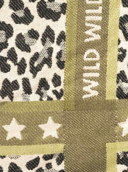 💕 Zwillingsherz Viereckstuch "Wild Star" Wolle Grün