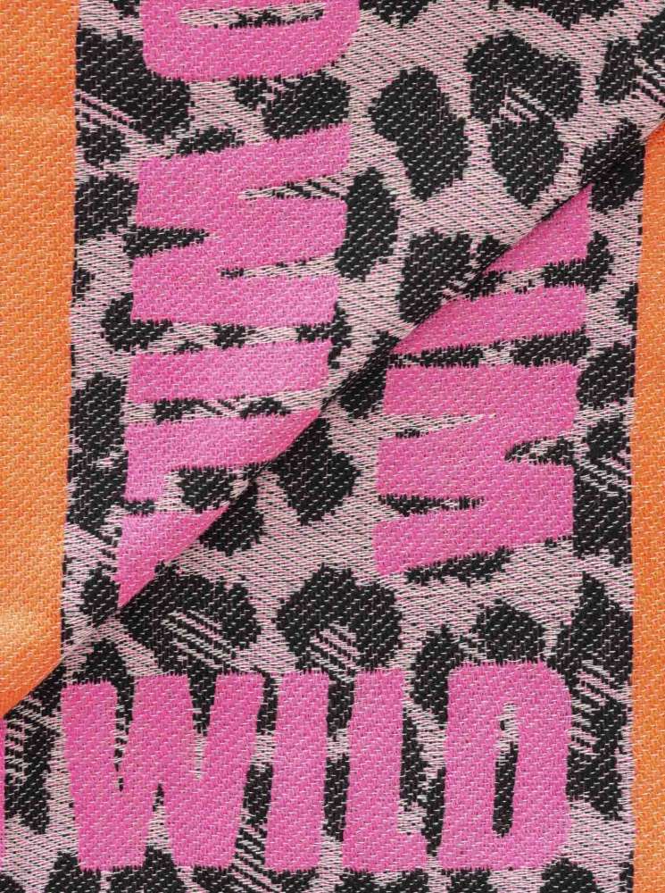 💕 Zwillingsherz Dreieckstuch Viereck "Wild Leopard" Wolle Pink Orange