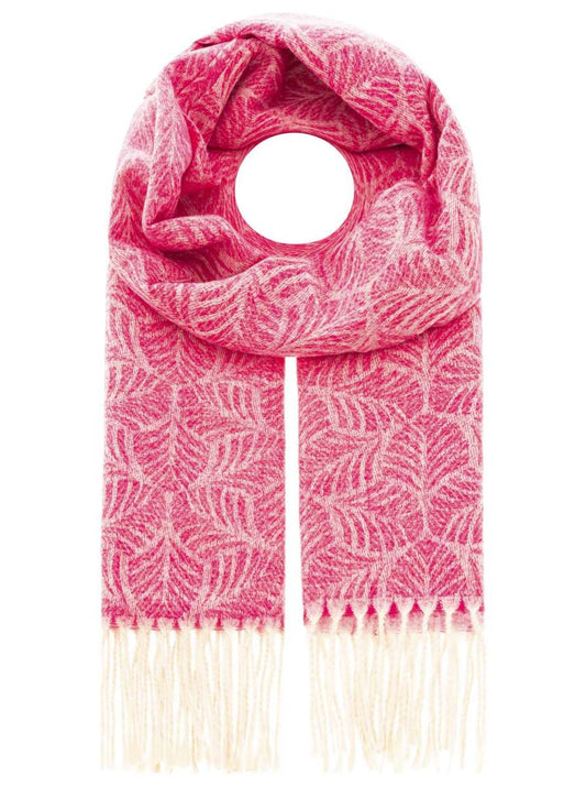💕 Zwillingsherz Winterschal "Abstrakte Blätter" Pink