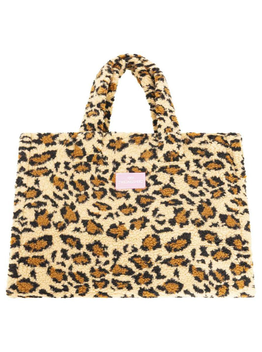 💕 Zwillingsherz XXL Shopper Teddy "Leo Patch" Tasche Beige