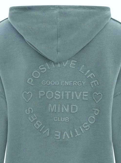 💕 Zwillingsherz Sweatshirt Jacke "Positive Mind" Sweater Baumwolle Grün