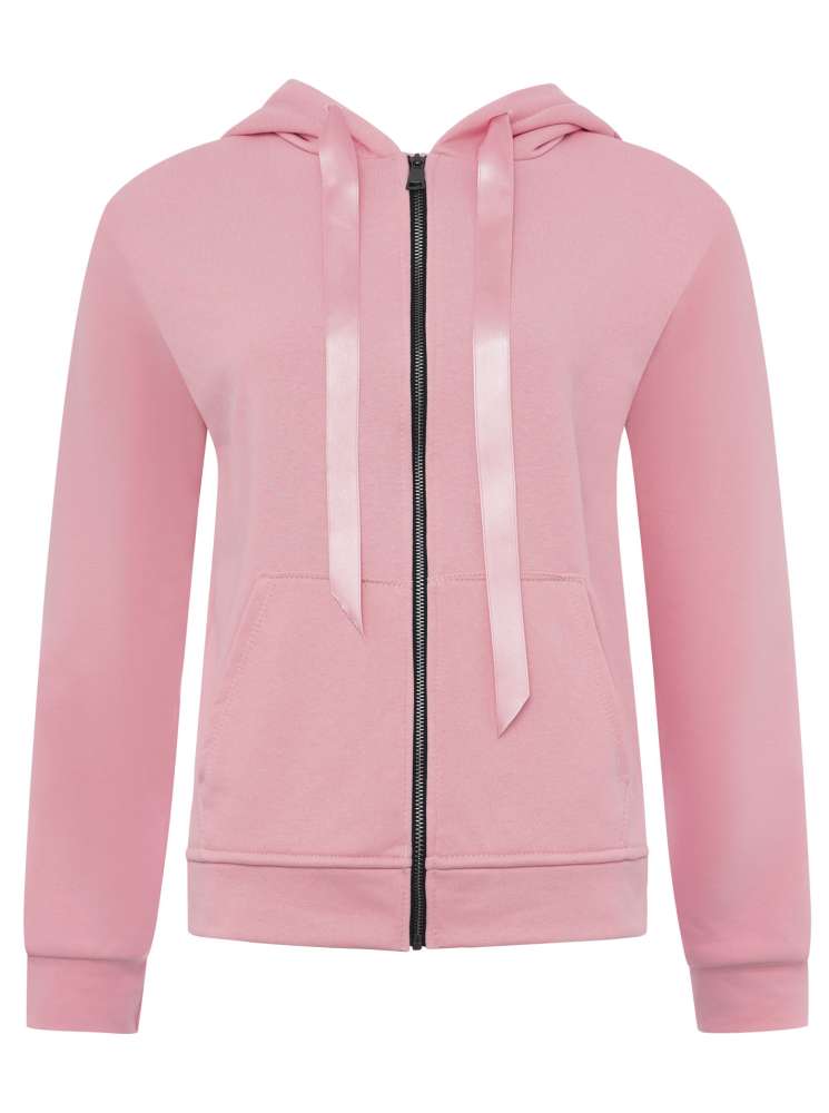 💕 Zwillingsherz Zip Hoodie Sweatshirt Jacke "Kea" Sweater Baumwolle Rosa