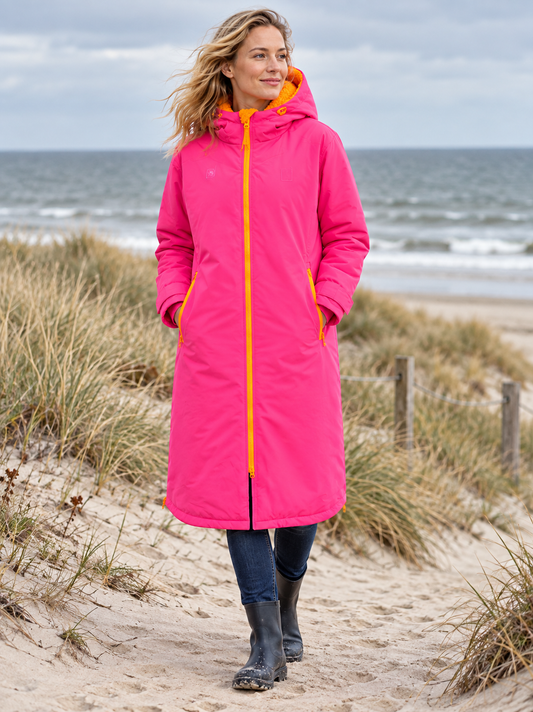 💕 Zwillingsherz Oversize "Windjacke ZH" Windmantel Neonpink