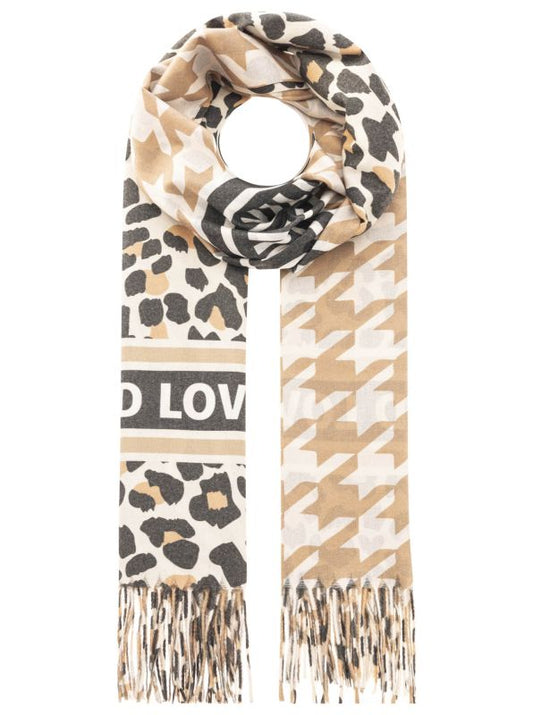 Zwillingsherz Schal "Leo Wild Love" Beige