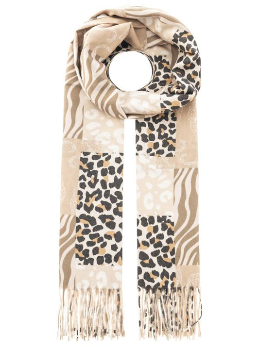 Zwillingsherz Schal " Patched Leo" Beige