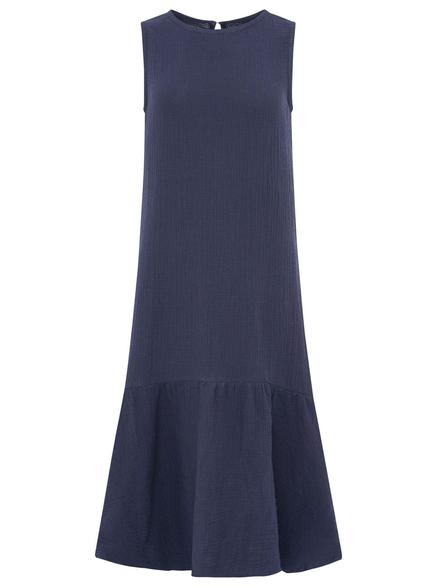 💕 Zwillingsherz Maxikleid Musselin "Ärmellos" lang Dunkelblau