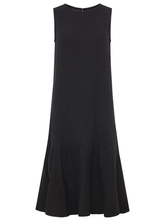 💕 Zwillingsherz Maxikleid Musselin "Ärmellos" lang Schwarz