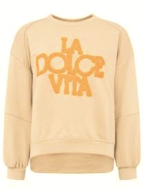 💕 Zwillingsherz Sweatshirt "La Dolce Vita" Sweater Beige