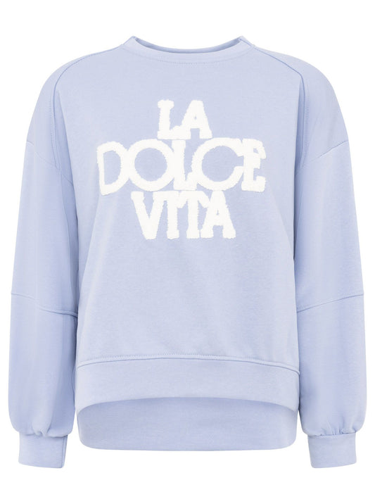 💕 Zwillingsherz Sweatshirt "La Dolce Vita" Sweater Blau