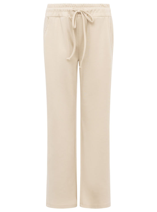 💕 Zwillingsherz Hose "Loungewear" Viskose Uni Hellbeige