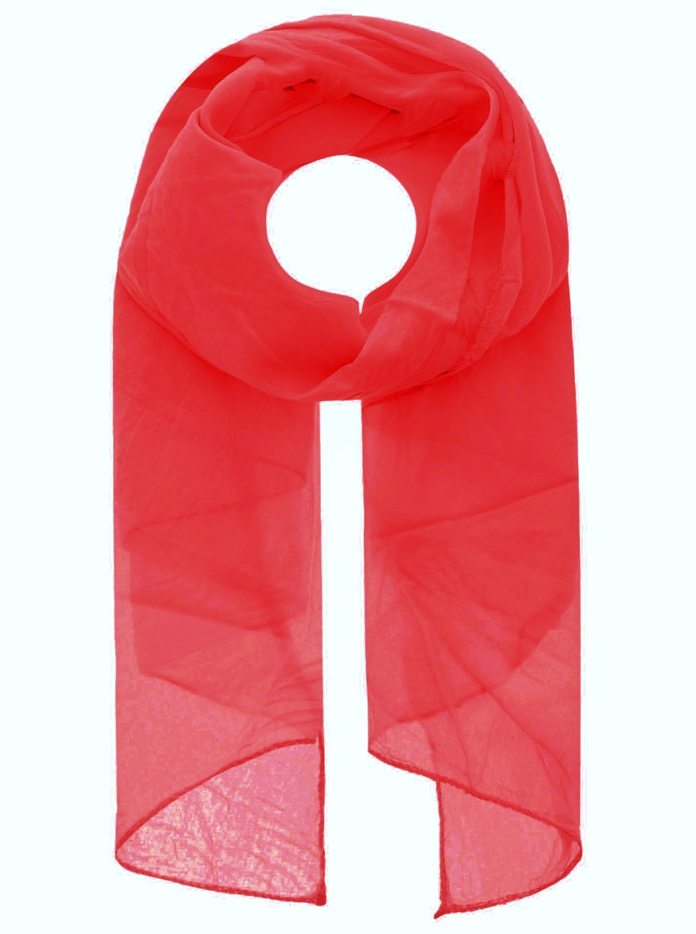 Schal Tuch "Basic Uni" Baumwolle Seide Rot
