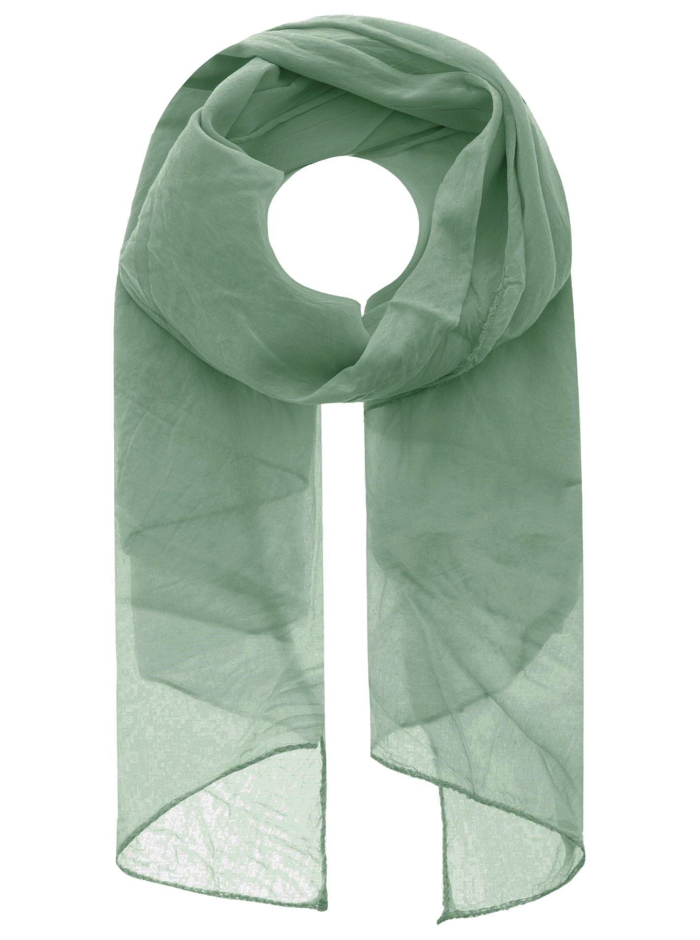 Schal Tuch "Basic Uni" Baumwolle Seide Olive