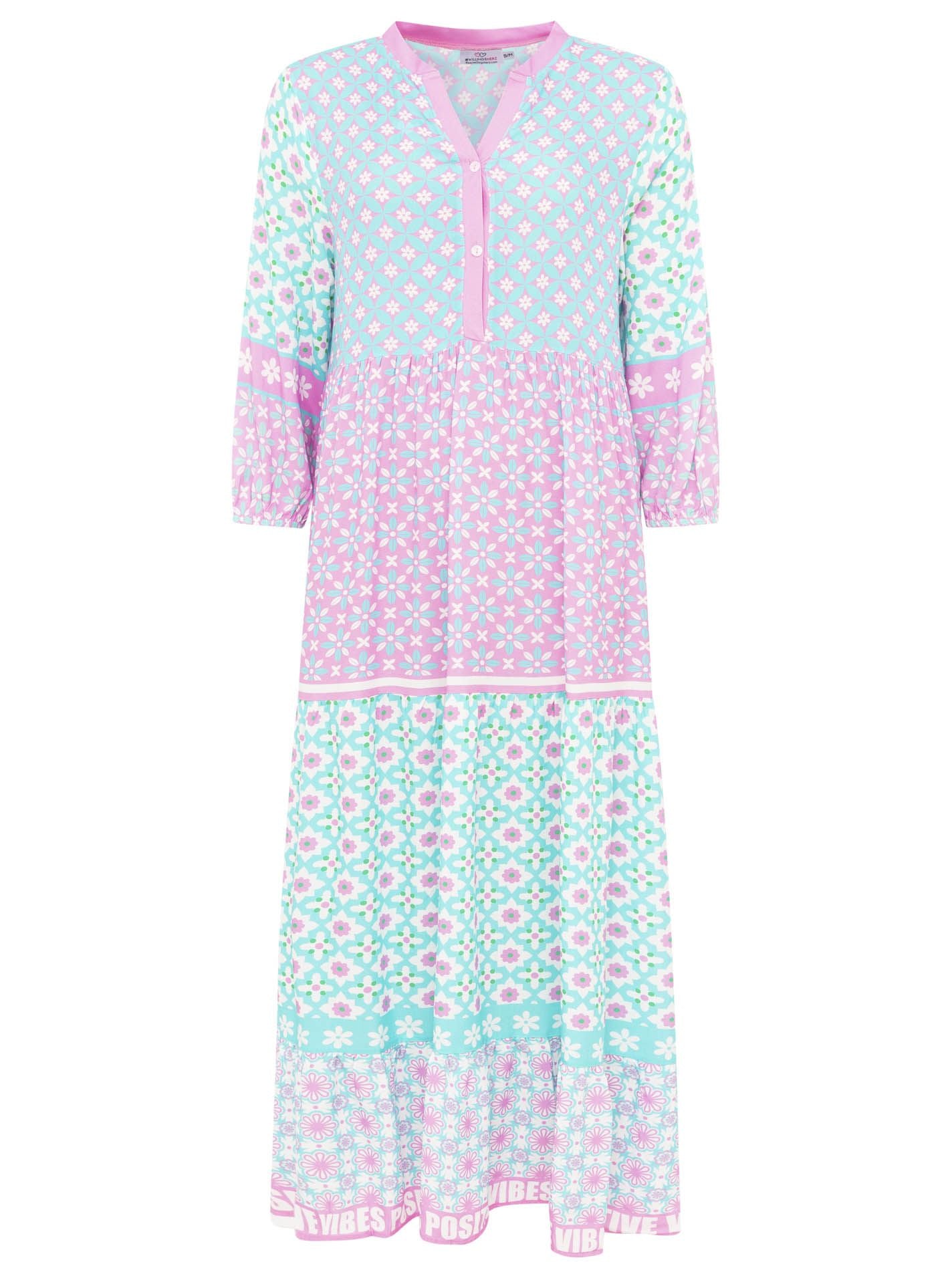 💕 Zwillingsherz Maxikleid "Positive Vibes" Mint