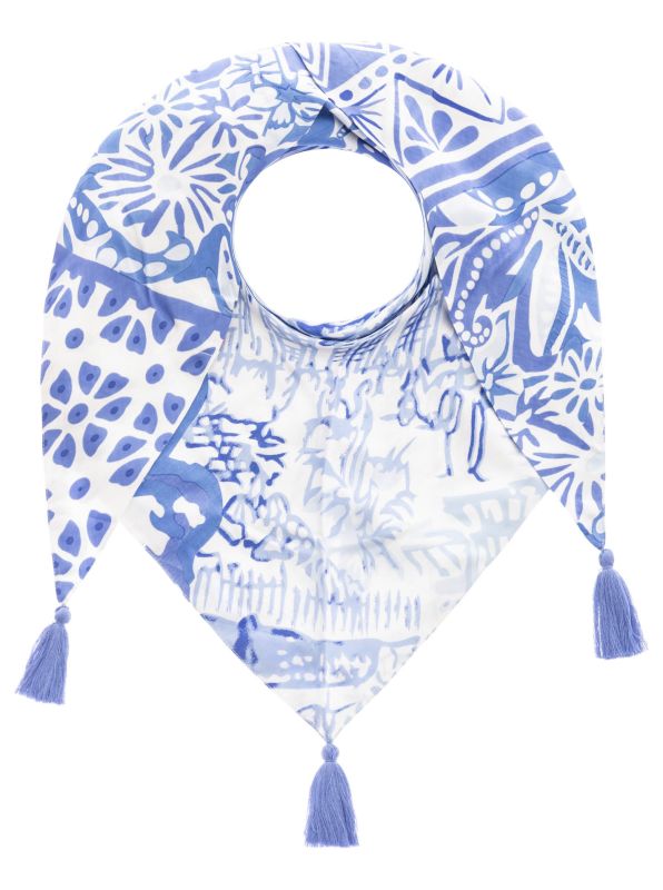 💕 Zwillingsherz Dreieckstuch "Blue Happiness" 100 % Viskose nachhaltig Hellblau