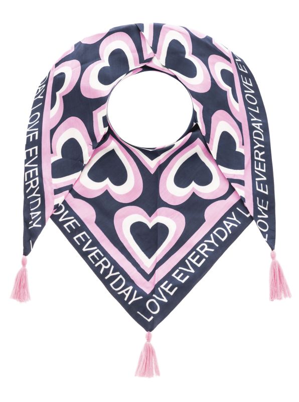💕 Zwillingsherz Dreieckstuch "Love everyday" 100 % Viskose nachhaltig Marine