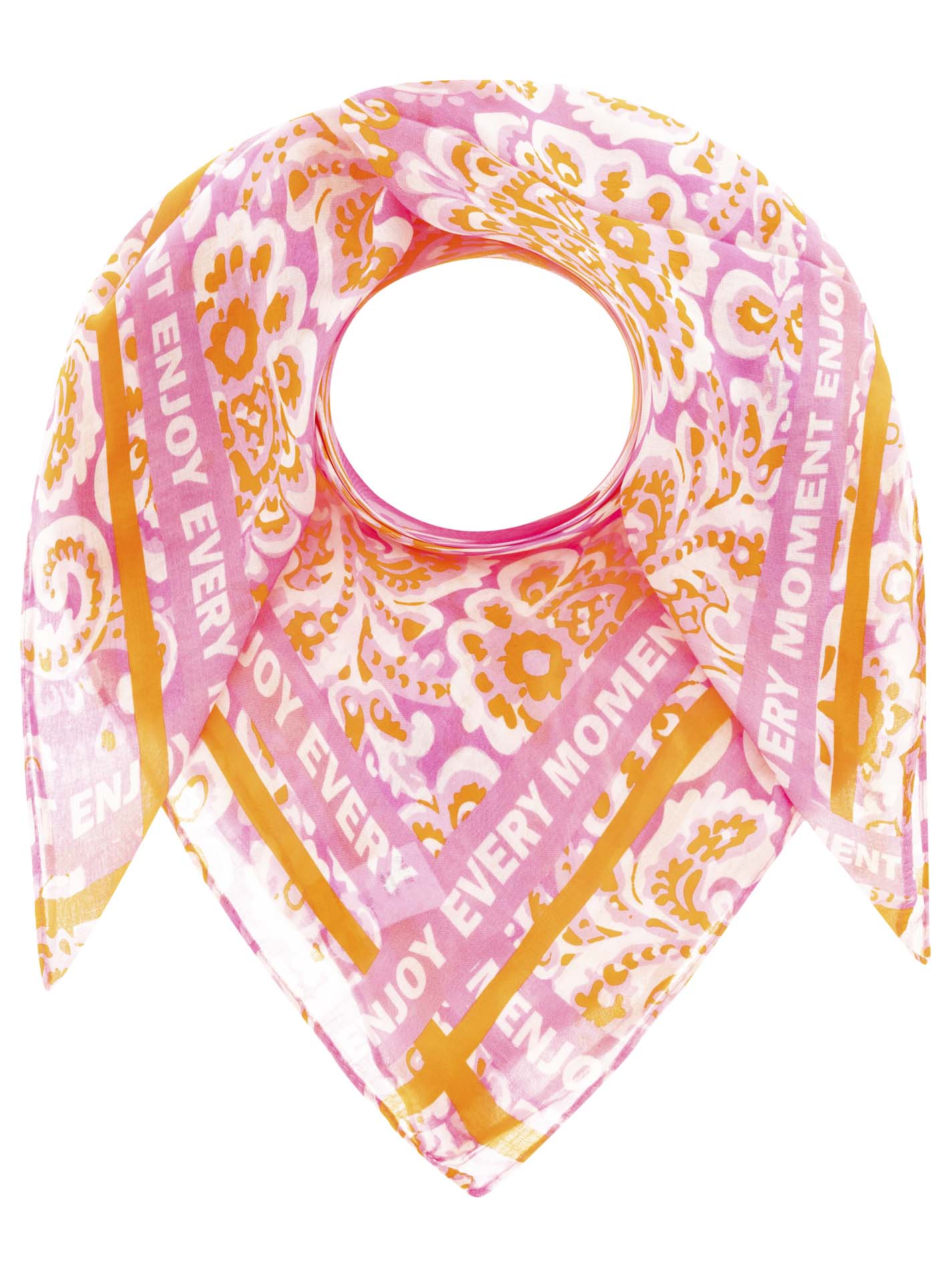 💕 Zwillingsherz Dreieckstuch "Antique" leichtes Viereck Pink