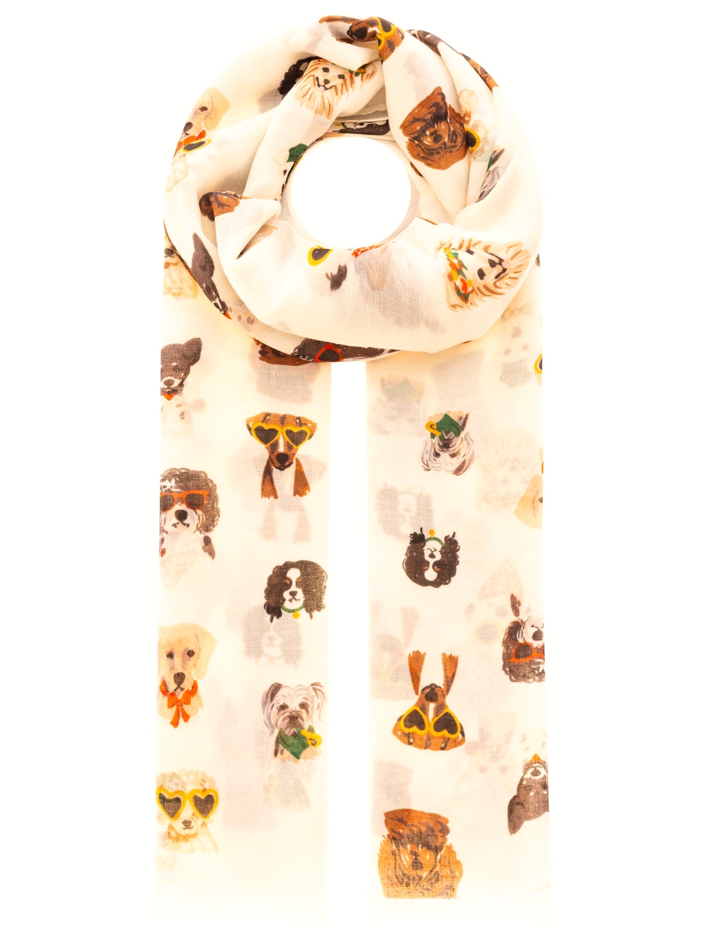 Schal "Dogs" Weiß