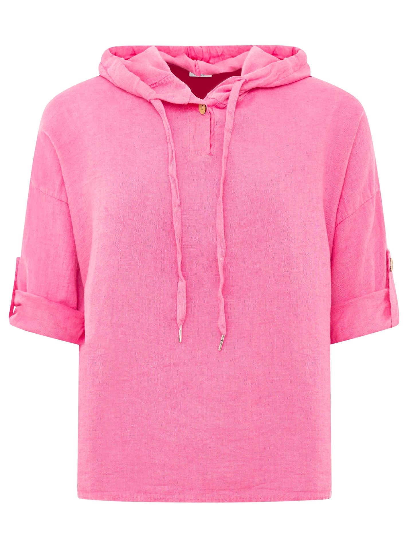 💕 Zwillingsherz Leinen Hoodie "Uni" Pink