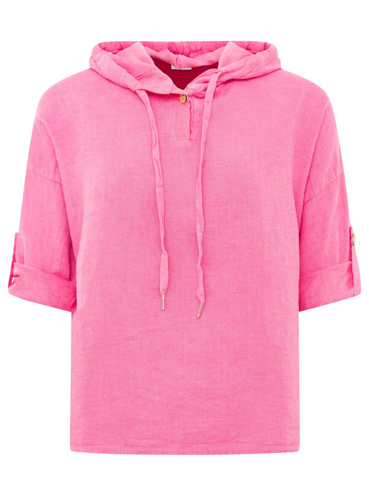 💕 Zwillingsherz Leinen Hoodie "Uni" Pink