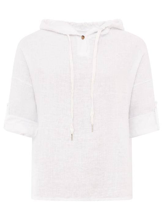 💕 Zwillingsherz Leinen Hoodie "Uni" Weiß