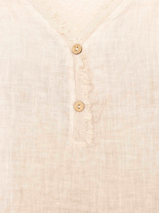 💕 Zwillingsherz Shirt Leinen "Summer Style" Beige